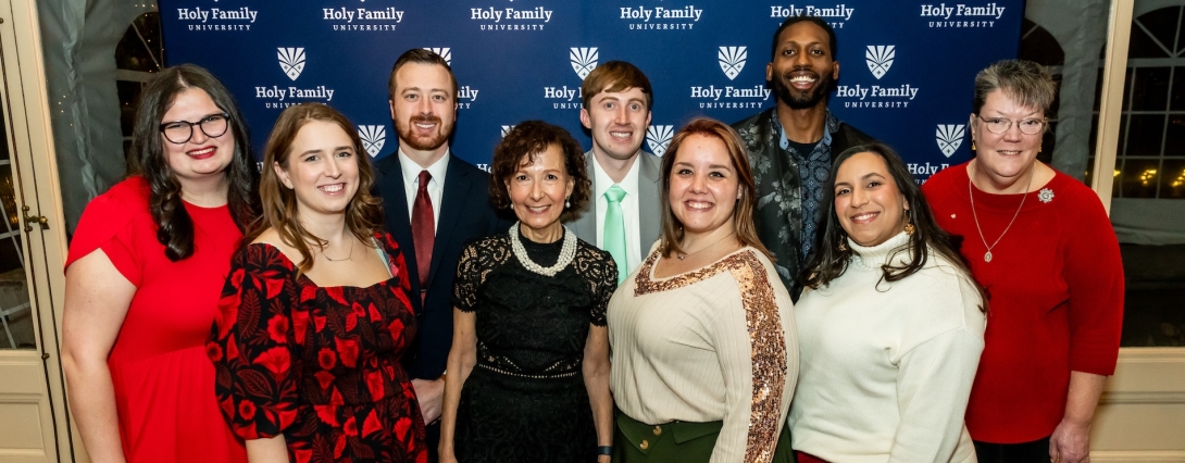 Alumni Association Board at a campus function with University President Dr. Prisco