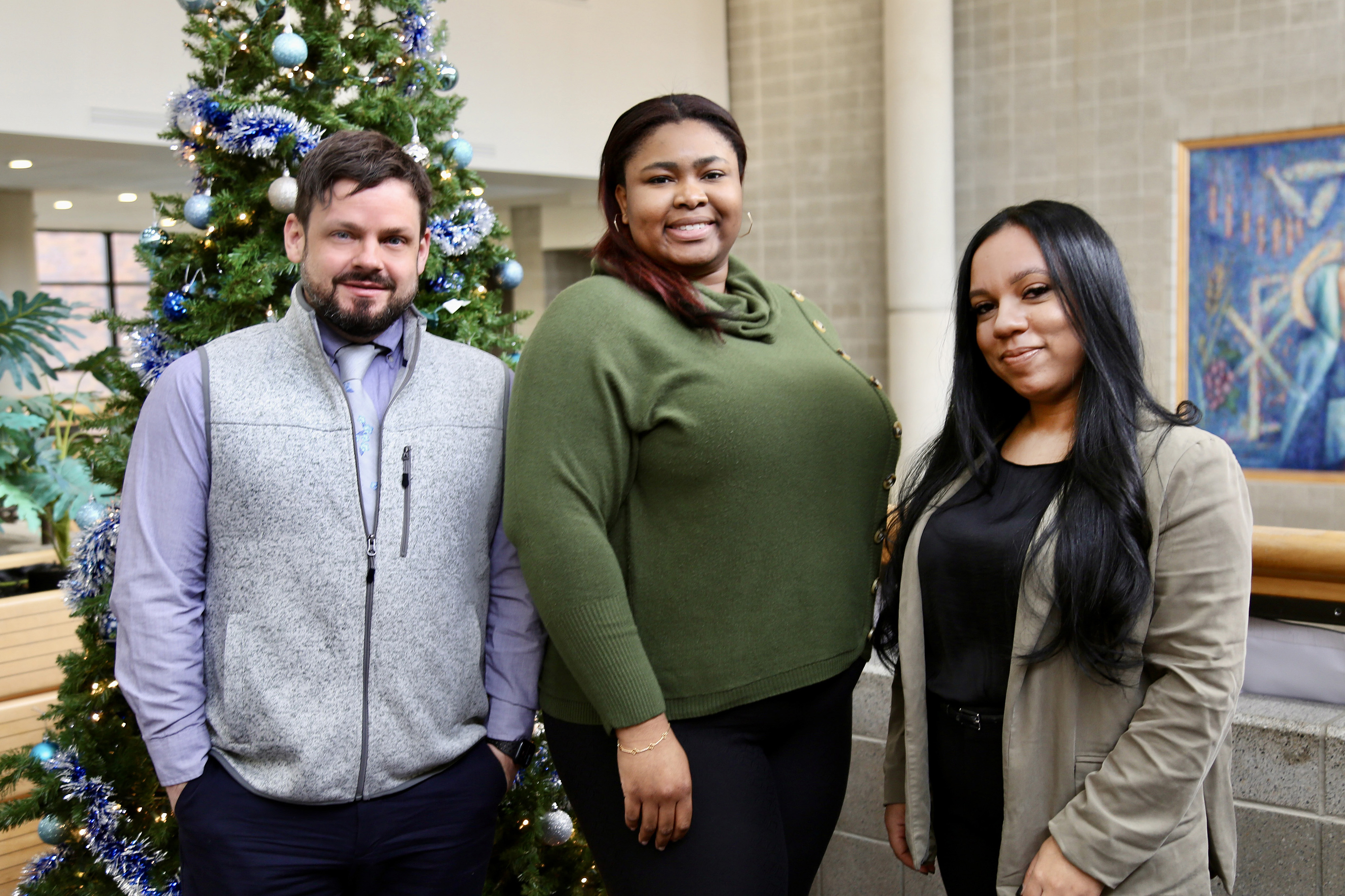 Director of Career Development Services Brett Fucci, and Internship Experience Specialists Schyler Paris-Ellerbee and Jeset Garcia-Velez
