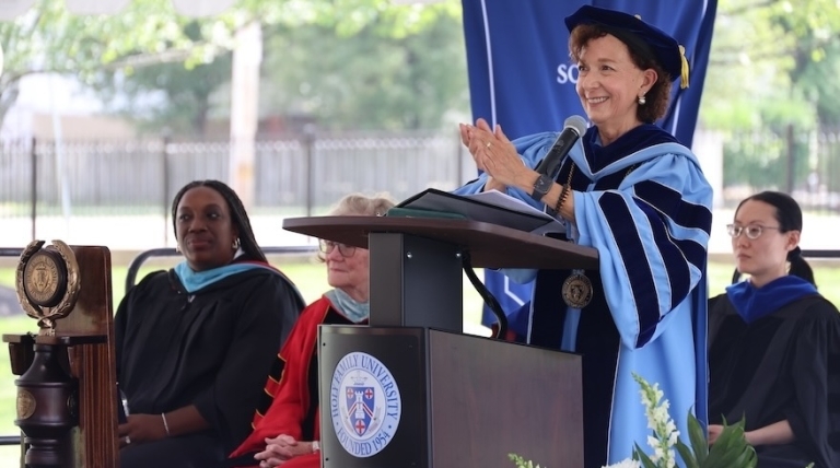President Dr. Prisco Speaking at Commencement 2024