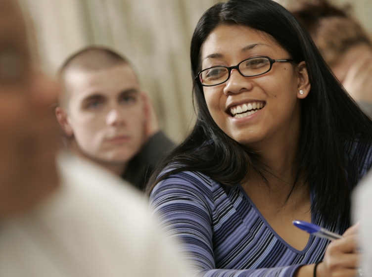 Female student in classroom
