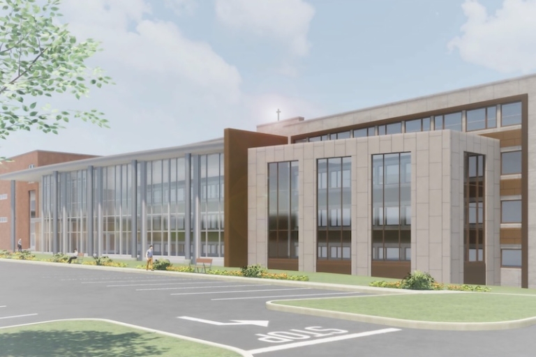 A rendering of the new Welcome Center, currently under construction