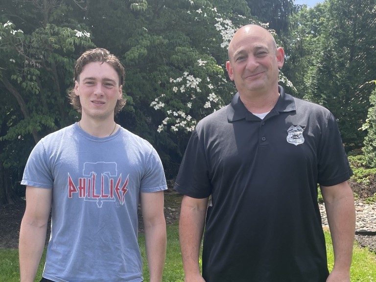 HFU student Greg Walton and Special Agent Erik Saracino