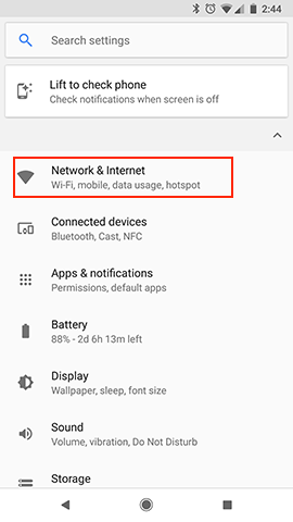 Android wifi connection settings image