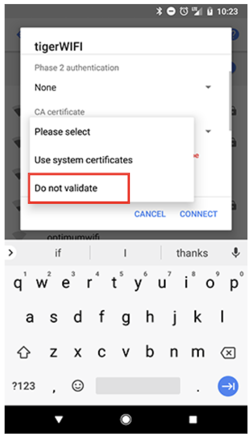 Android wifi connection settings image