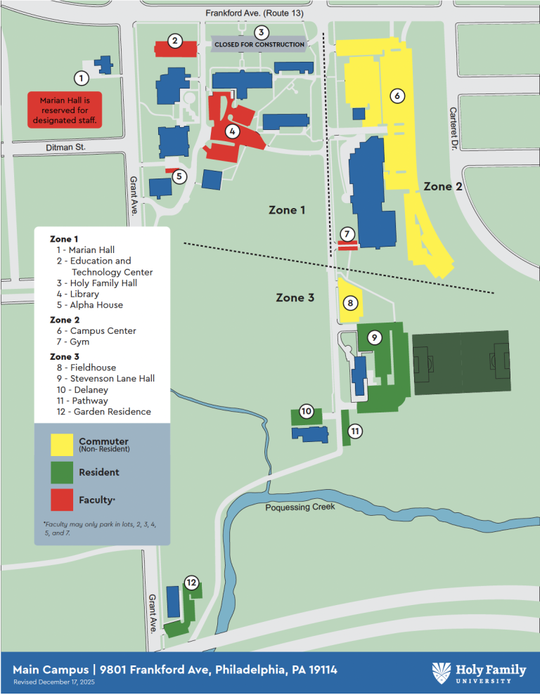 philadelphia campus parking map
